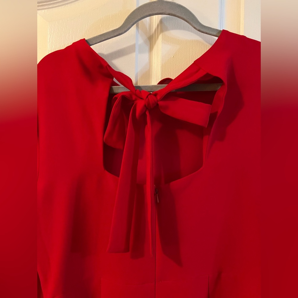 Banana Republic Stunning Red Back-tie Dress with bell sleeves - Picture 8 of 11